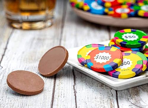 Miniatura 2 de Madelaine - Chips de póquer de casino de chocolate con leche prémium (monedas surtidas, 12 libra)