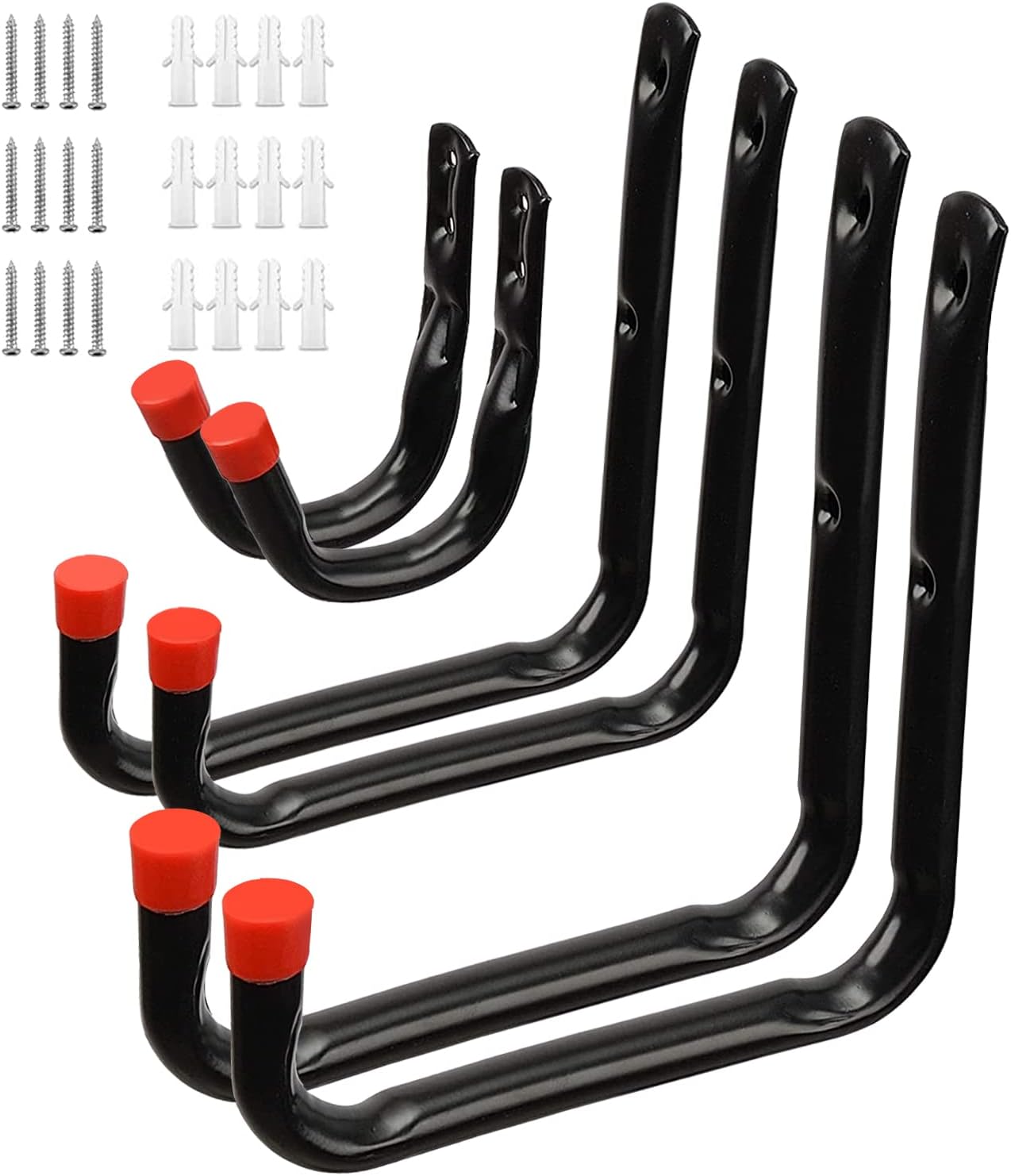 QINGHEC 6 Pack Garage Storage Ladder Hooks, Garage Bike Hooks,Heavy