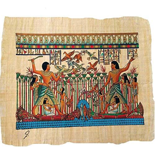 Papyrus original d'Égypte 33x43 cm peint à la main scènes antiques