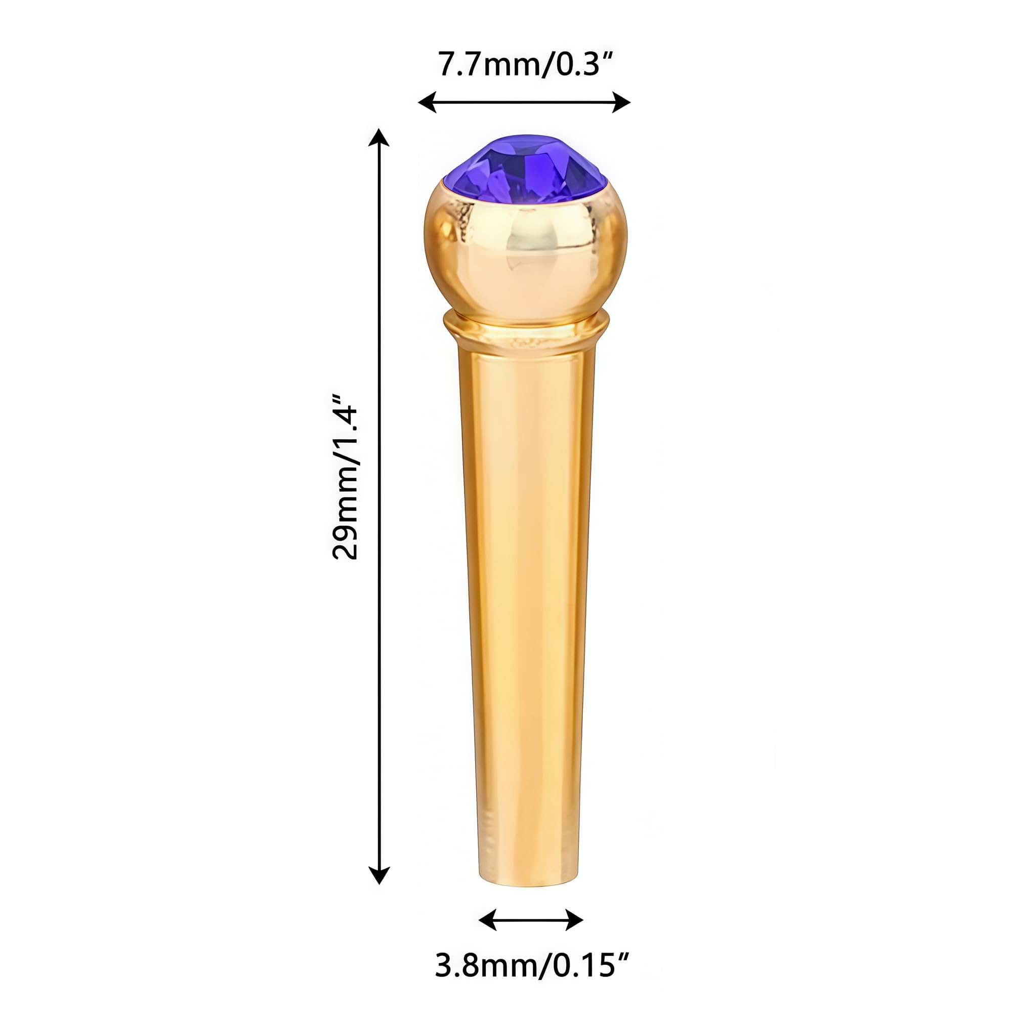 Musiin Acoustic Guitar Bridge Pins String Peg Guitar Parts Replacement Pack of 6 Pieces(Blue), Gold - Image 2