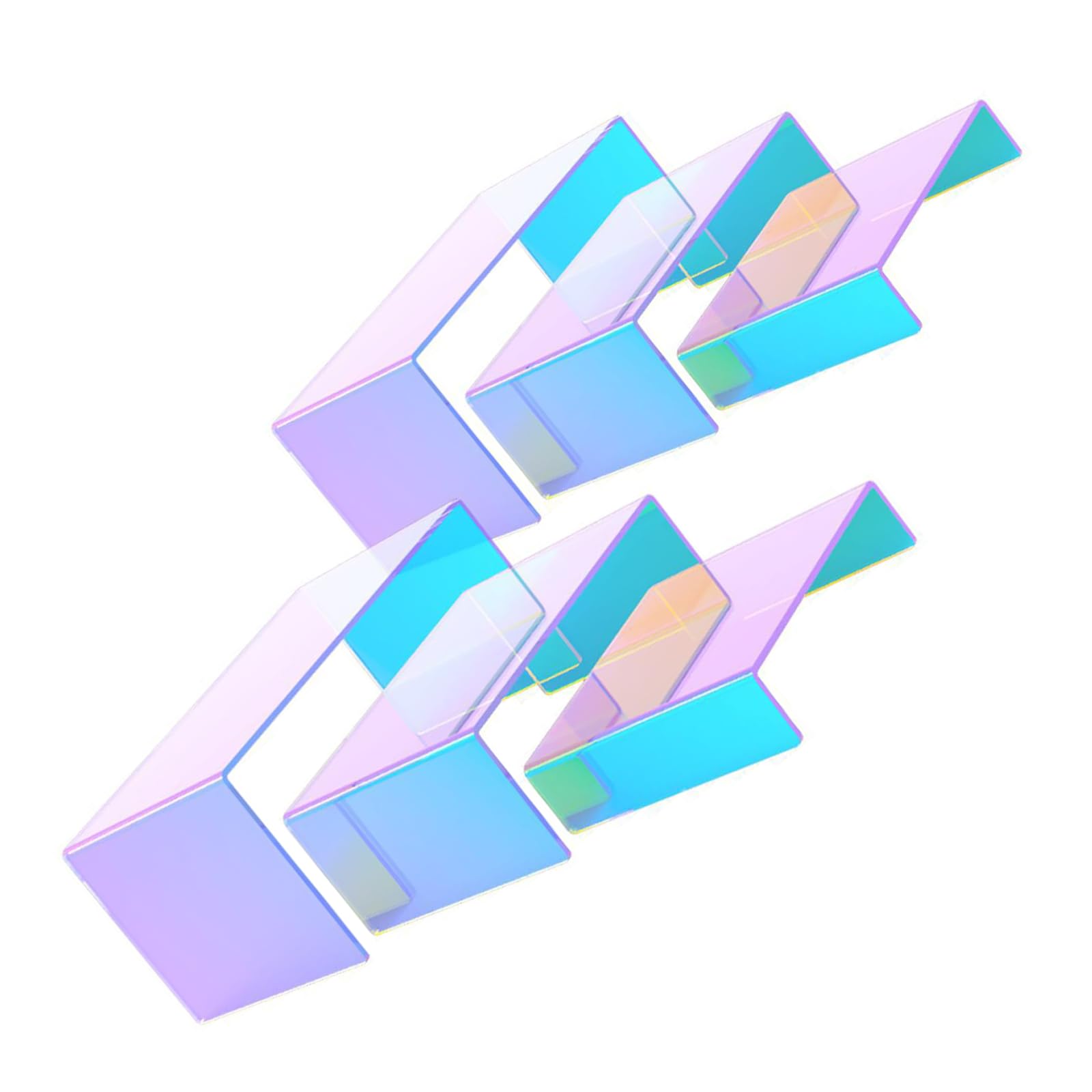 LUCKGONI Pack of 6 Acrylic U Shape Display Risers in Three Different Size for Showcasing in Retail Stores and Homes