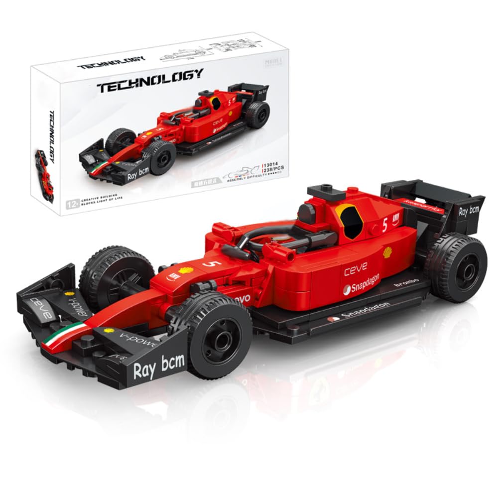 JUCYJULY Technology Sports Formula Racing Car Model Building Kit, 238 Building Blocks Sets