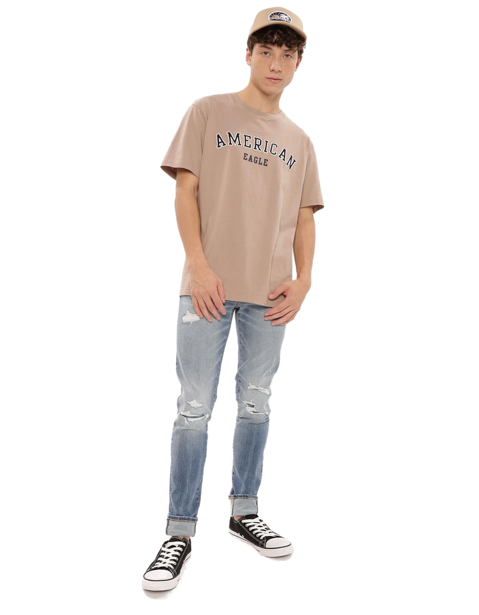 American EagleMens U-0181-3124-212 Super Soft Logo Graphic T-Shirt