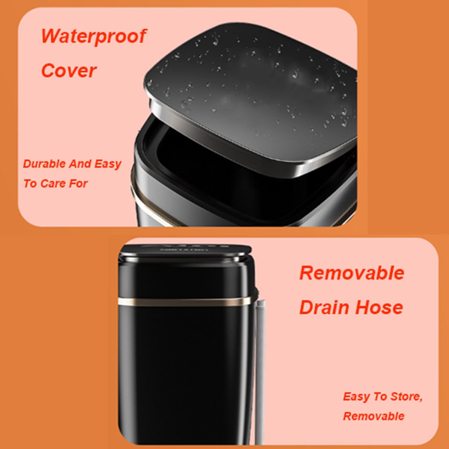 Mini Lavatrice Portatile con Lavaggio Automatico Centrifuga, Mini Lavatrice Washing Machine per Biancheria Intima, Calzini, Vestiti, Semiautomatica(Nero)