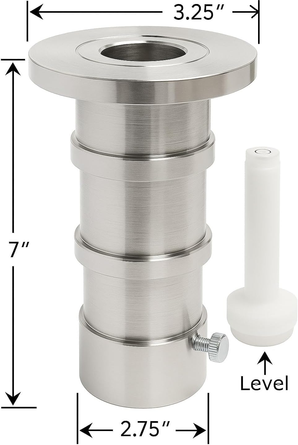 Premium 316 Stainless Steel in-Pool Umbrella Sleeve with Threadless Cap — Fully Waterproof, Marine-Grade Umbrella Stand Insert for Baja Shelves, Saltwater & Chlorine Pools (7 Inch)