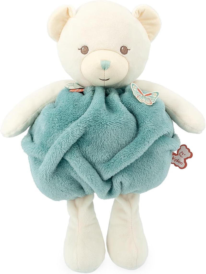 KALOO - Feather - Love Bubble Green Bear - Soft Teddy Bear 30 cm - Large Baby Soft Toy - Develops Touch - Lovely Customisable Gift Box - From Birth, K214001