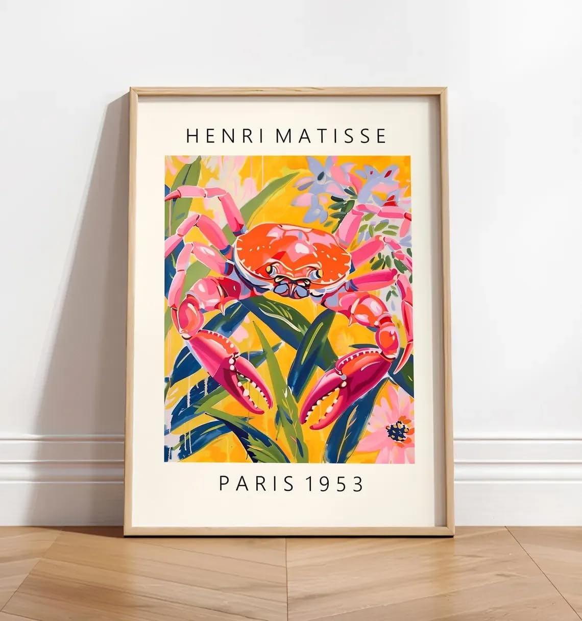SDVIB Henri Matisse Crab Exhibition Wall Print Decor - Vibrant Fauvist Animal Still Life Art Poster for Bedroom or Retro(50x70cm/Frameless)
