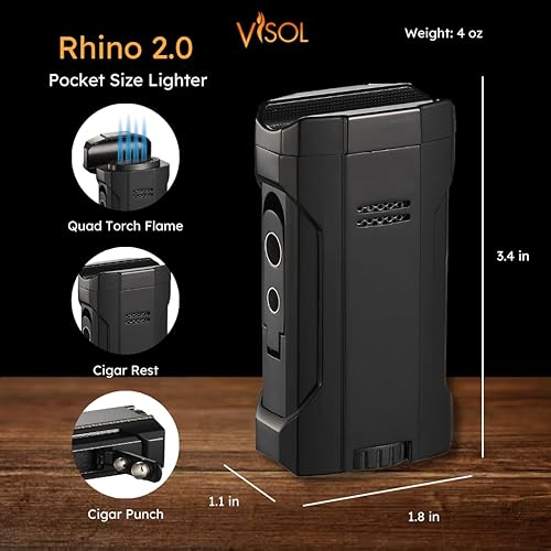 Miniatura 2 de Visol Encendedor de cigarros Rhino 2.0 Quad Flame (negro)