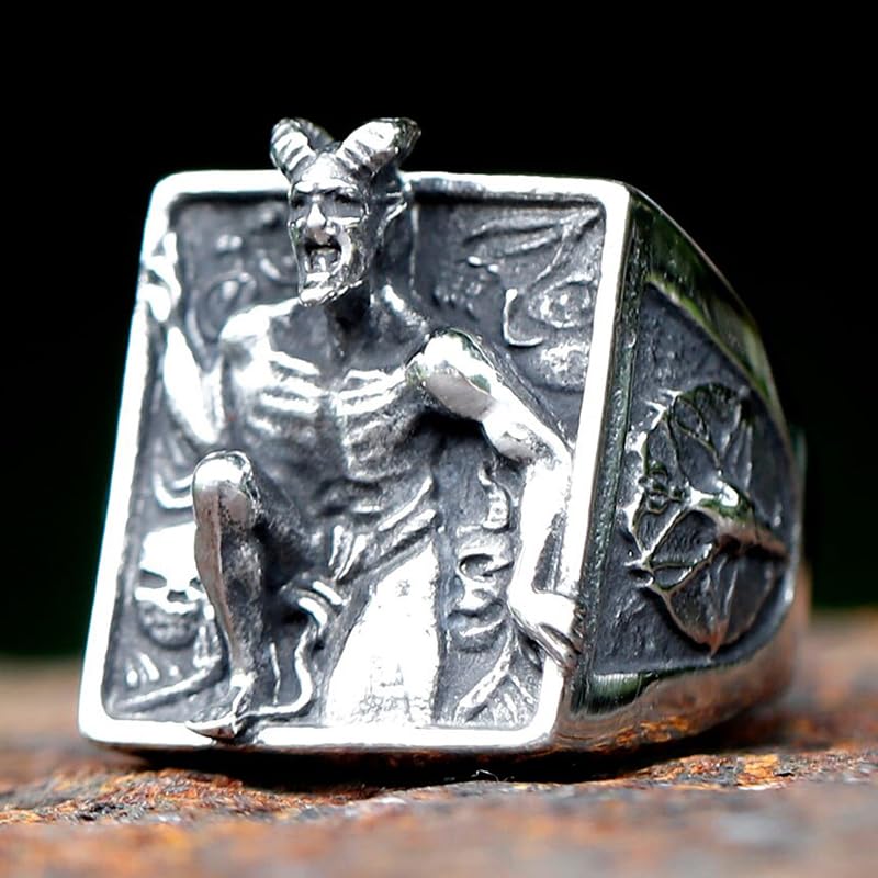Image of 2023 Skull Ring Cool Evil Death Punk Rock Stainless Steel Rings Aly Style Jewelry