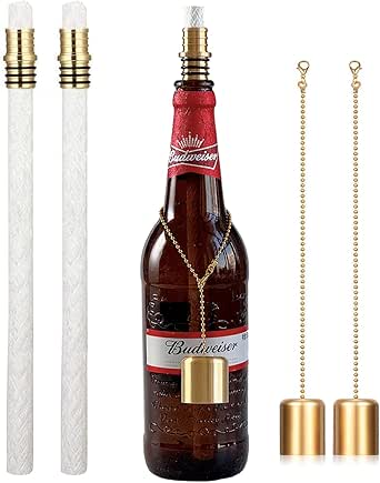 Wine Bottle Torch Kit 2 Pack, Includes 2 Long Life Torch Wicks,Brass ...