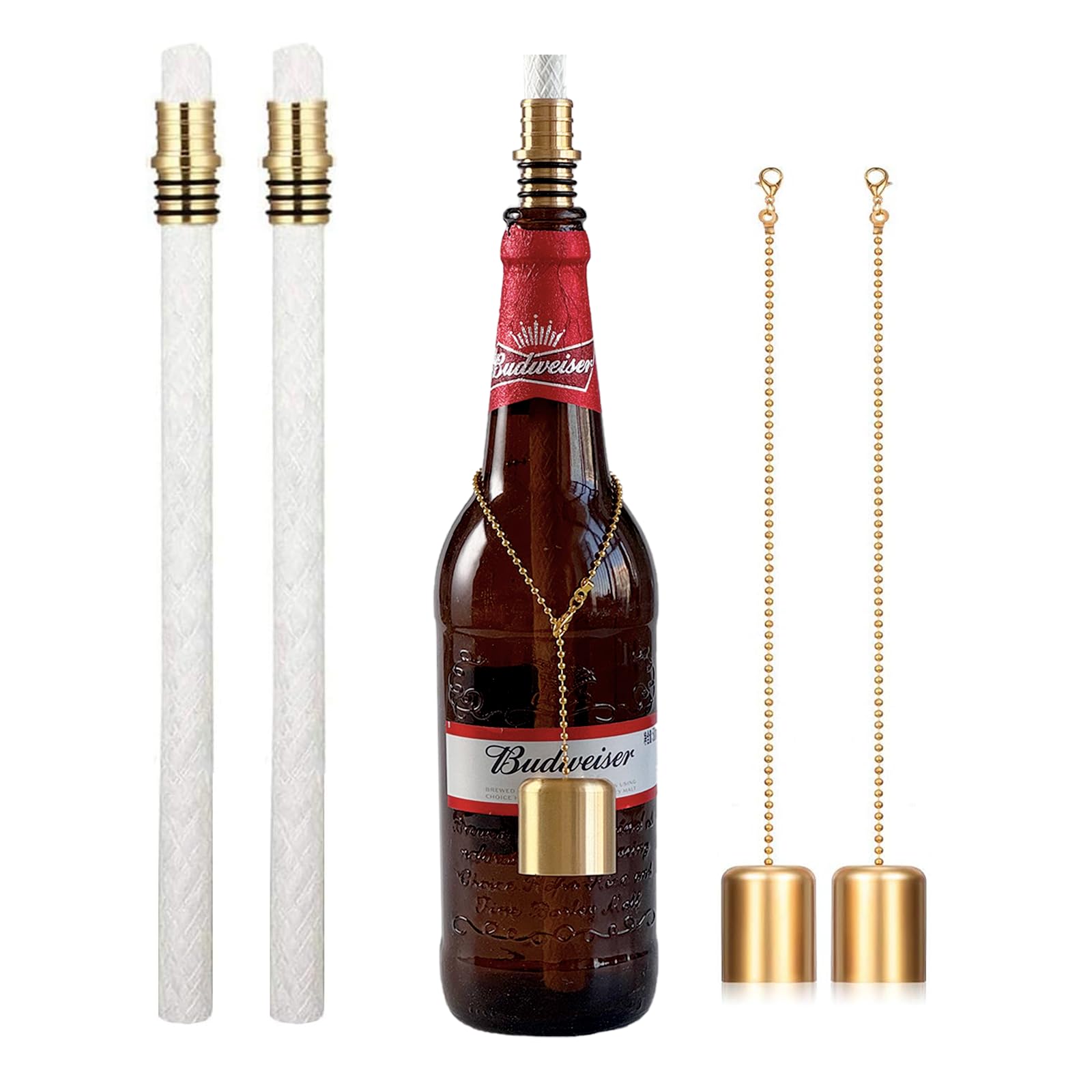 Wine Bottle Torch Kit 2 Pack, Includes 2 Long Life Torch Wicks,Brass ...