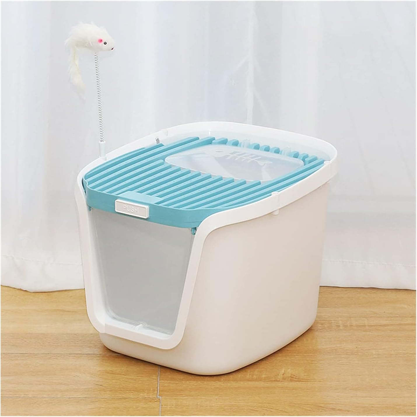 KIZQYN Pet Toilet DoubleDoor Cat Litter Box with Cat Litter Scoop and Funny Cat Toys Large