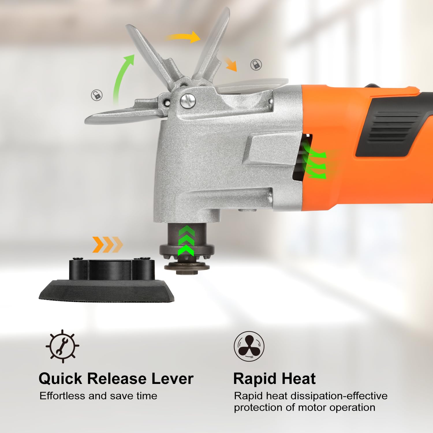 Yunirvana 300W Oszillierendes Multifunktionswerkzeug, 6 variable Geschwindigkeiten, 15.000-22.000 U/min variabler Geschwindigkeit Multi-Tool, 3 ° Oszillierender Winkel, Multiwerkzeug zum Schneiden