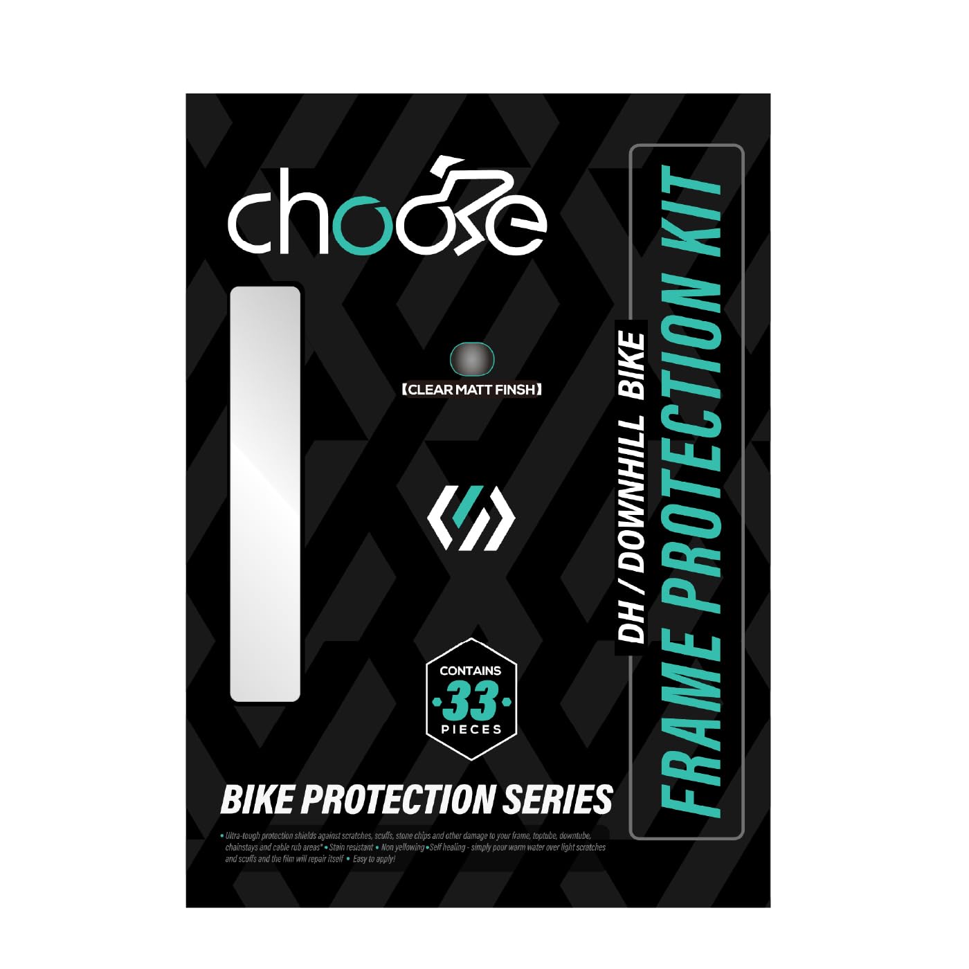 Chooee Downhill Bike Rahmenschutz,33 Stück DH Fahrrad Rahmenschutz Folie Set für Frame Protection Ober/Unterrohre, Kettenstrebe, Kabelverschleiß