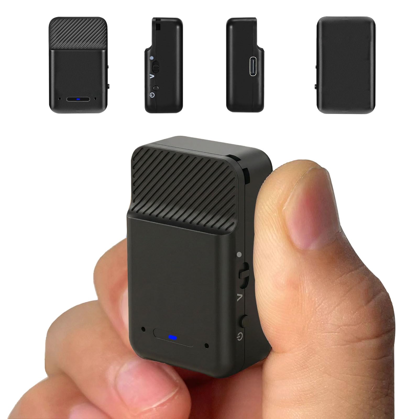Grabadora de voz de tamaño pulgar de 64 GB, dispositivo de grabación mini y oculto, batería de 600 mAh (20 días en espera), grabadora activada por voz con reducción de ruido para reuniones