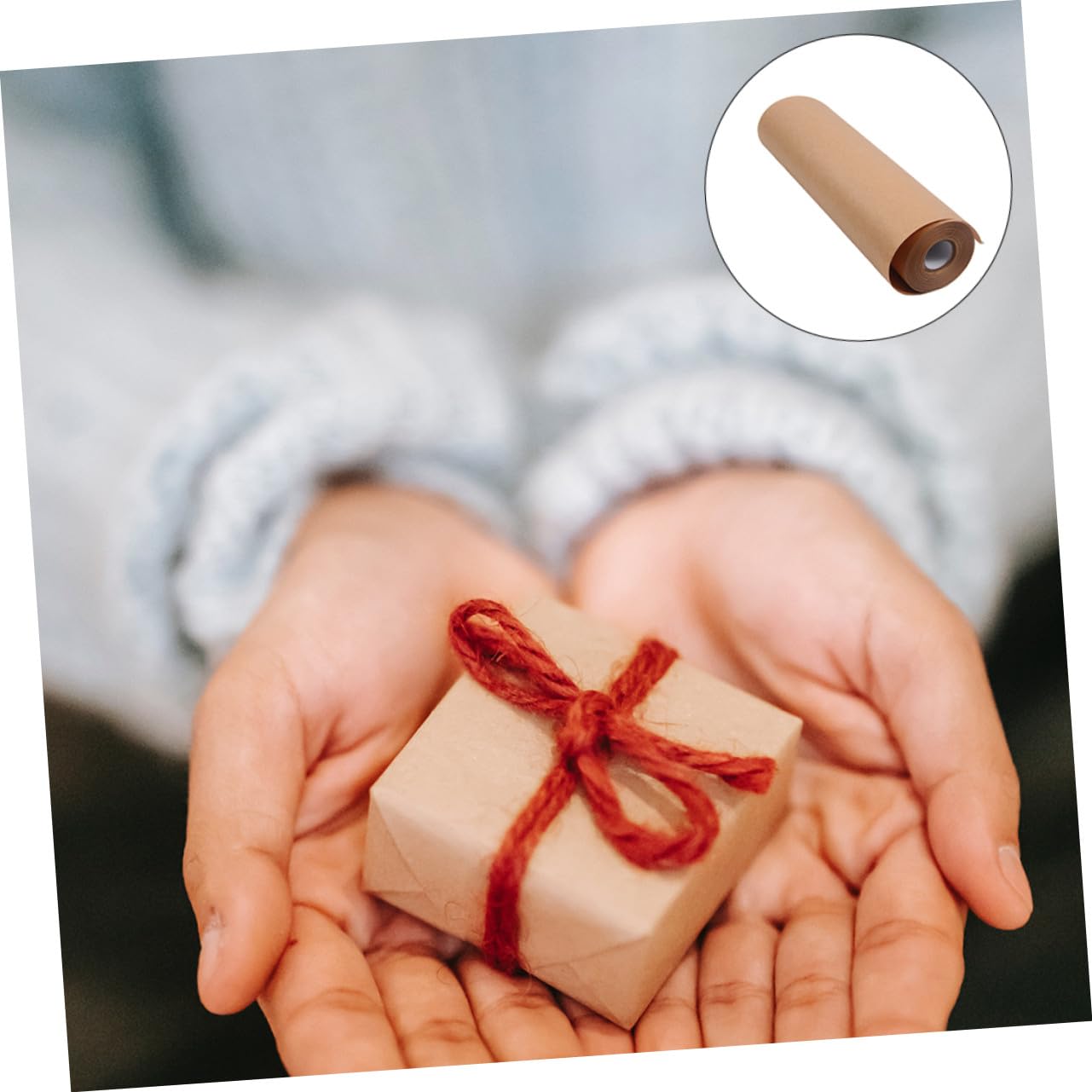 DIYEAH Rollo de Papel Kraft Decorativo Marrón de 45 CM X 30 M para Envolver Regalos y Manualidades, Papel Seguro, sin Olor, Adecuado para Artesanía y Embalaje