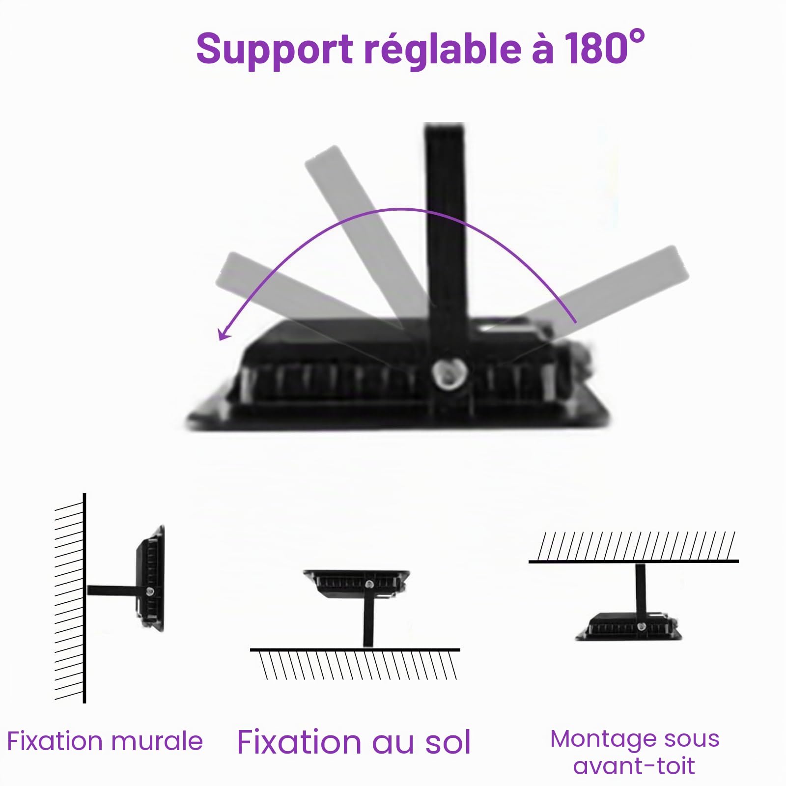 Lumière Noire LED 100W, 365nm Projecteur lumière noire UV étanche IP66, Black Light Projecteur UV LED pour fête lumineuse, Halloween, Affiche fluorescente Disco Bar éclairage de scène