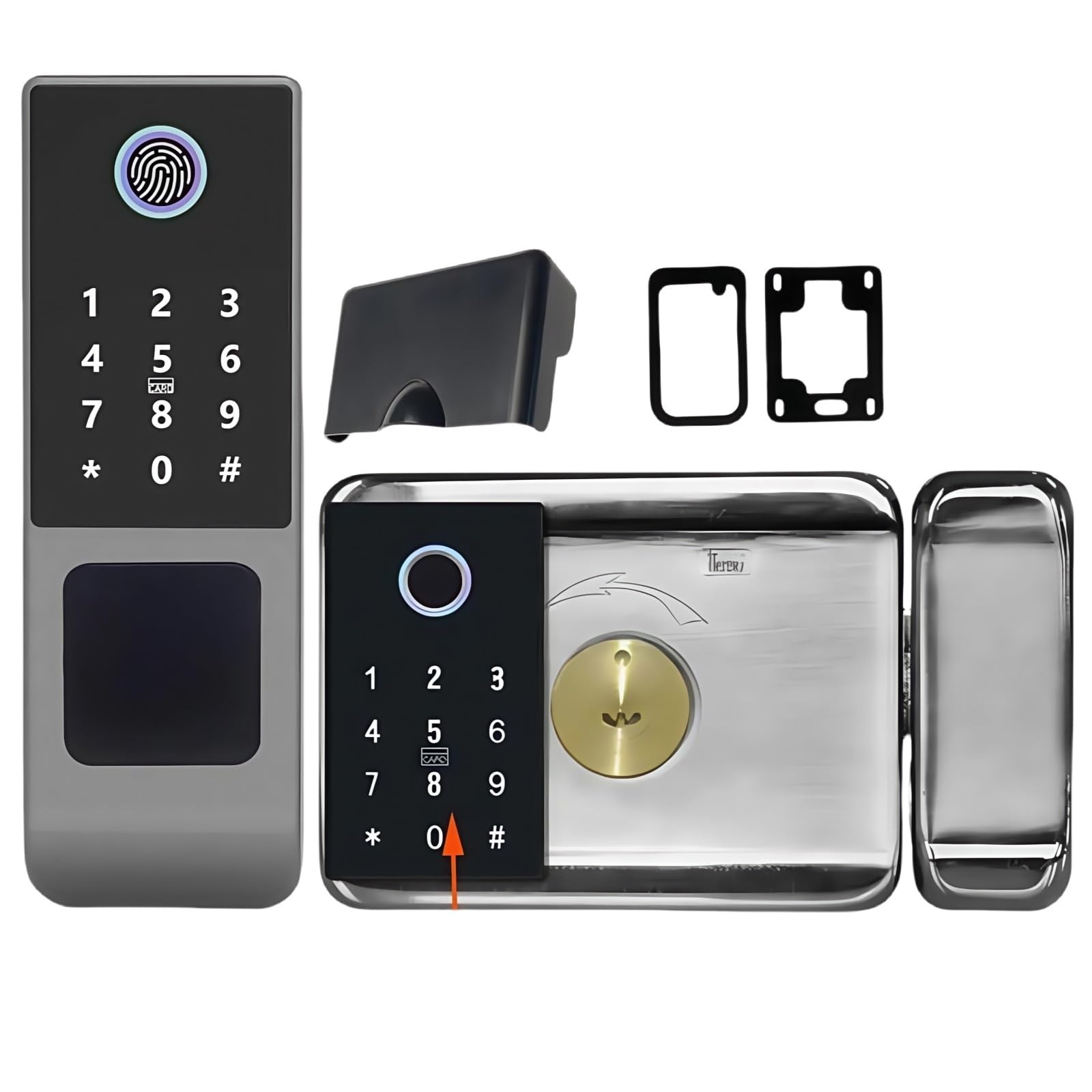 Serrure connectée Tuya étanche, Double Face, avec Empreinte Digitale, for Portail extérieur, Mot de Passe numérique, Application à Distance, for la Maison(Tuya(Double Code))
