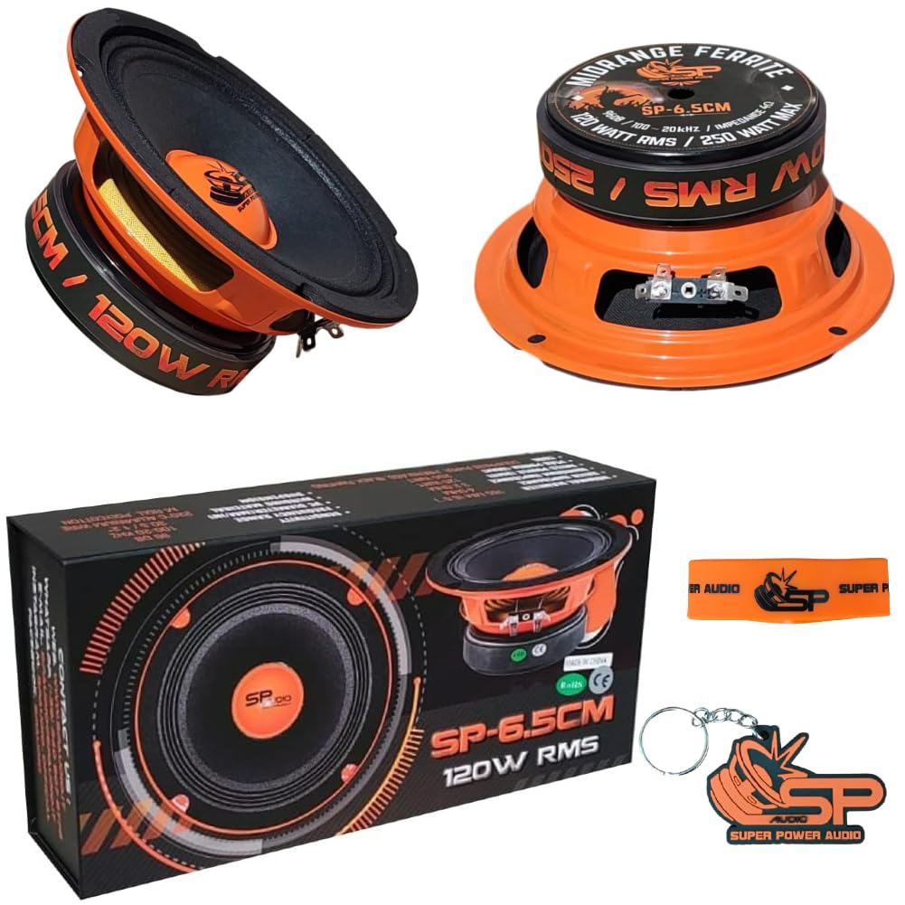 KIT SET PER SP AUDIO SP6.5CM 2 midrange da 16,5 cm 165 mm 6,5" di diametro, 120 watt rms 250 watt max, impedenza 4 ohm, sensibilità 96 db, per auto, a coppia + accessori omaggio