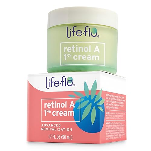 LIFE-FLO Crema facial con retinol – Crema hidratante facial y cuello con 1% de retinol vitamina A, té verde y vitamina E – Refina la piel, minimiza