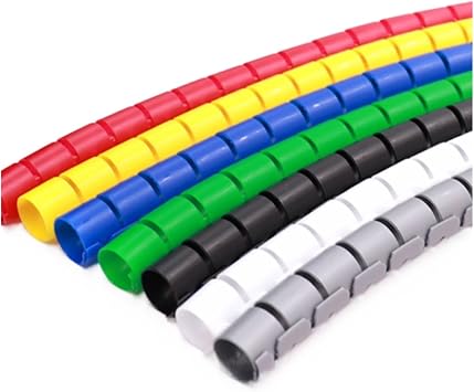 1 Meter 8/10/15/20/25mm Line Organizer Pipe Spiral Wrap Winding Cable Wire Protector Cover TubeWithout Wire-Finder Color Rojo, Size 10mm