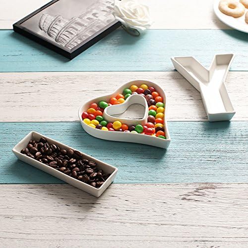 Miniatura 5 de Plato de cerámica para dulces y nueces, decoración para bodas y fiestas, Blanco