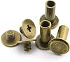 LQ Industrial 50pcs Chicago Screw Cross Head Phillips Drive Binding Screws Rivet Book Binding DIY Leather Craft Assembly Bolt 5x10mm Bronze