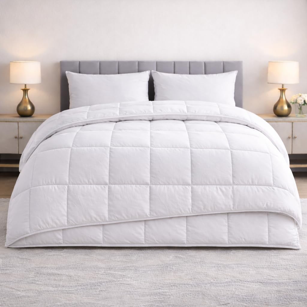 DECASATEXTIL Relleno Nórdico 4 Estaciones Cama 200 (280x240 cm) – Edredón Doble 150+300 gsm – Invierno y Verano – Microfibra Transpirable e Hipoalergénica – Blanco – Diseño en Caja