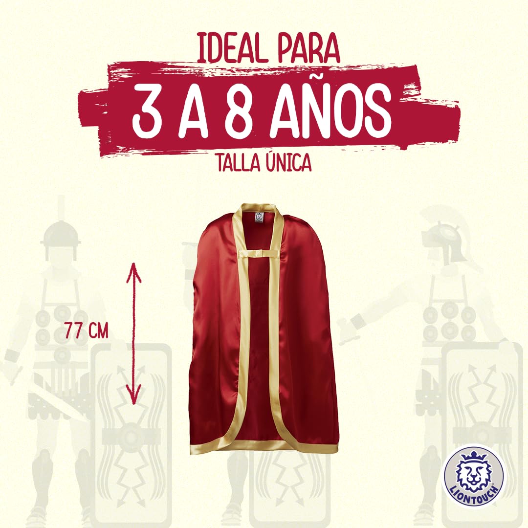 Liontouch - Capa Romana de Legionario para Niños 3-8 Años, Talla Única | Juguete Histórico para Juego como Soldado en Antigua Roma | Accesorio para Disfraces, Vestidos Elegantes y Trajes Reales