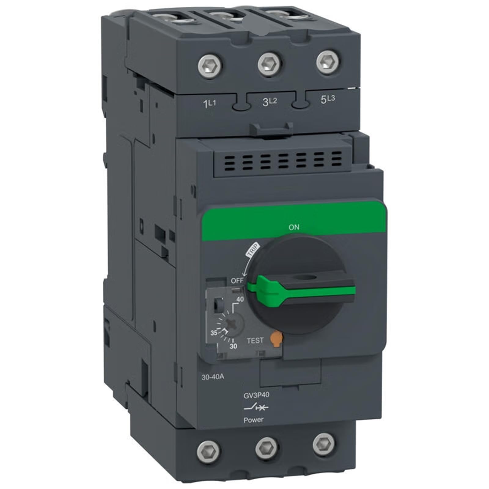 GV3P40 Thermomagnetischer Motorschutzschalter, Knopfsteuerung, Einstellstrom 30–40 A, maximale Schaltleistung Icu 50 kA