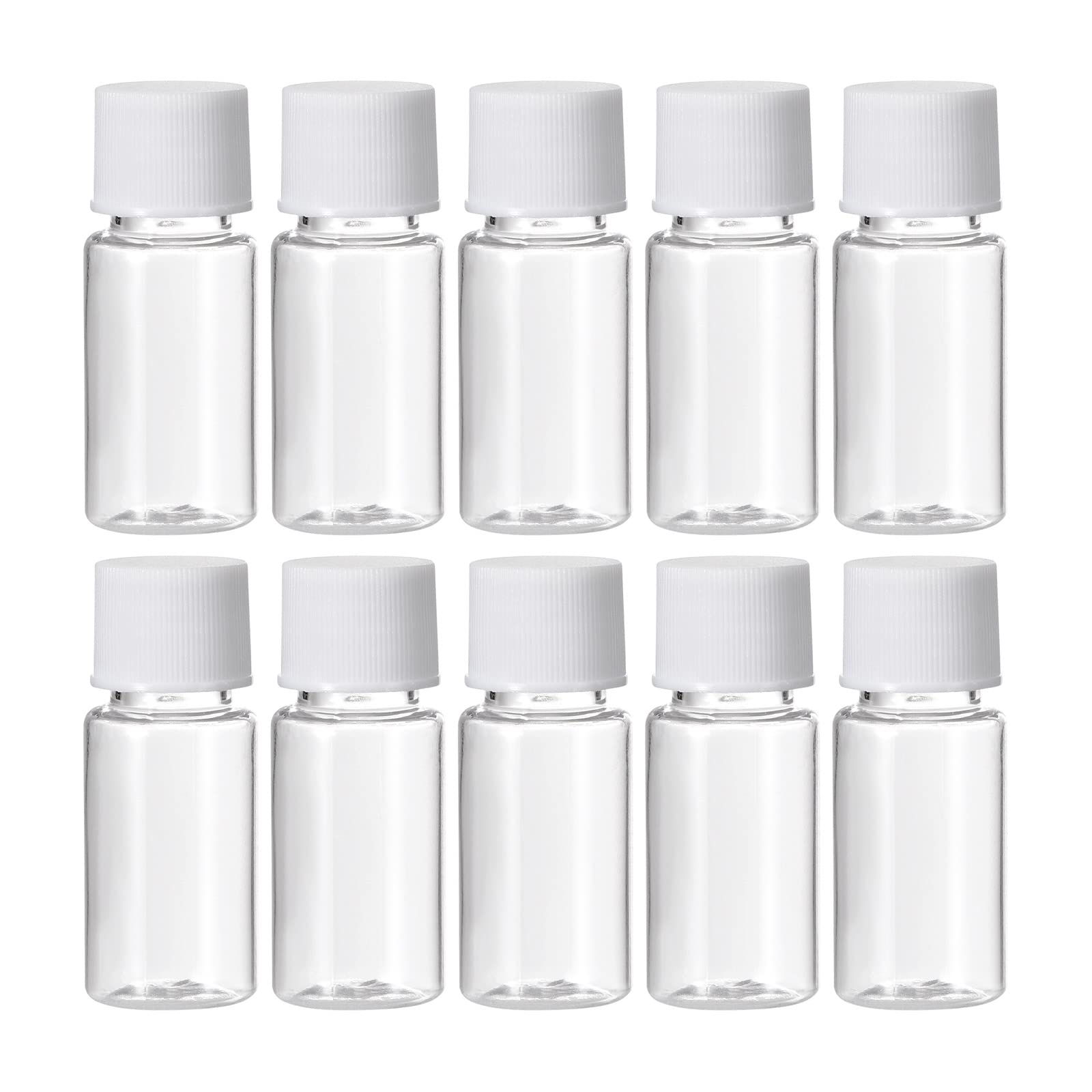 YOKIVE 50 Pezzi Bottiglie Per Reagenti Chimici, Contenitori Per Laboratorio Con Bocca Larga | Conservazionliquidi, Ideali Per Laboratorio, Negozi, Fabbrica (Trasparente, 0.34 Oz)