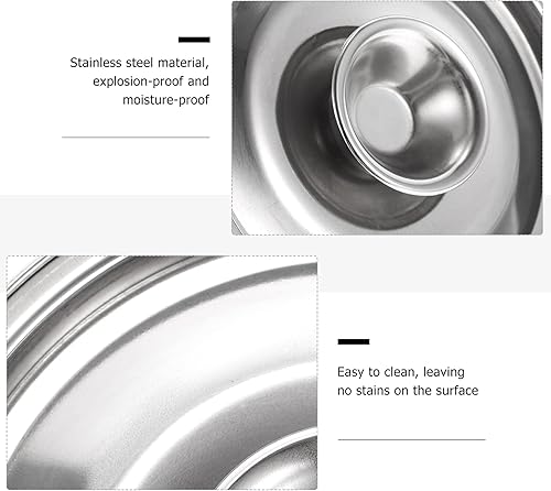 Miniatura 8 de DOITOOL Tapa universal para olla, tapa de olla de acero inoxidable, tapa de sartén pequeña, tapa de sazonador, tapa de cacerola, tapas de utensilios