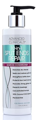 Advanced Clinicals El acondicionador 10 en 1 de las puntas abiertas para el cuidado del cabello nutre y fortalece el cabello seco quebradizo