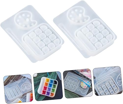 Miniatura 6 de COHEALI 2 unids caja paleta plantilla bandeja de cristal molde de arcilla moldes de resina silicona lápiz labial resina epoxi bandeja de resina de