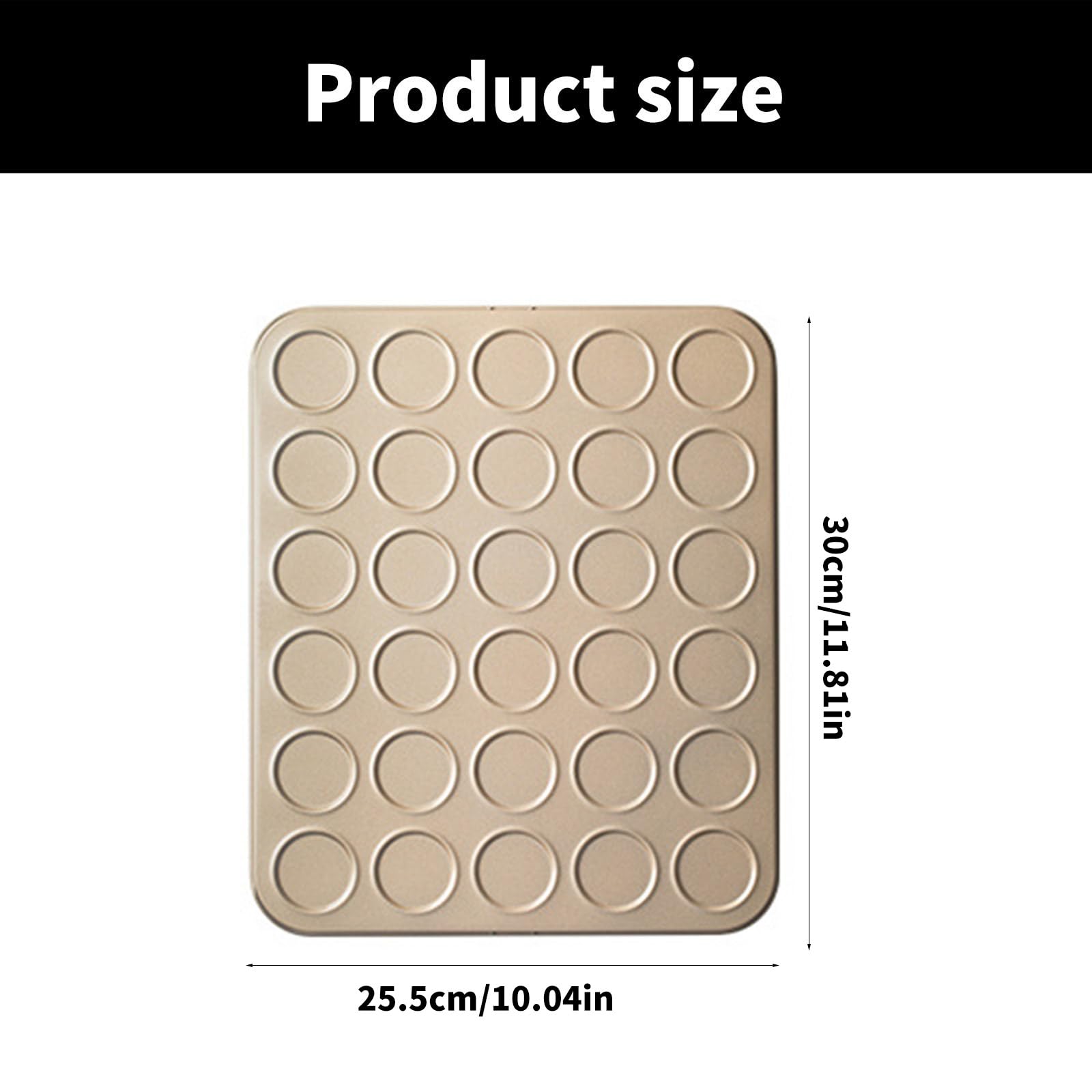 Plaque de cuisson anti-adhésive pour macarons et biscotti, moules à biscuits en acier au carbone avec 30 empreintes pour grands fours, parfait pour macarons et biscuits