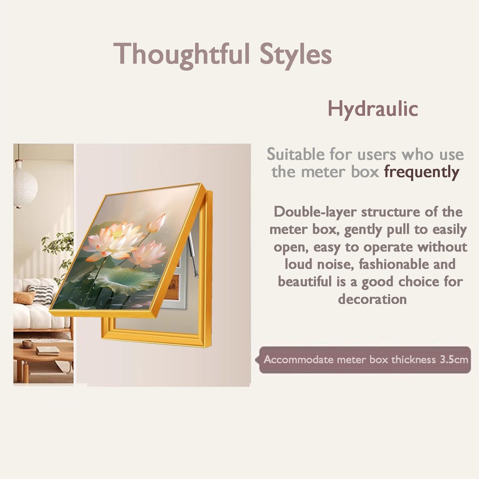 Pannello decorativo verticale per contatore elettrico, elegante scatola dei fusibili per armadio, decorazione per soggiorno, 40 x 50 cm, decorazione moderna per la casa, elegante arte da parete