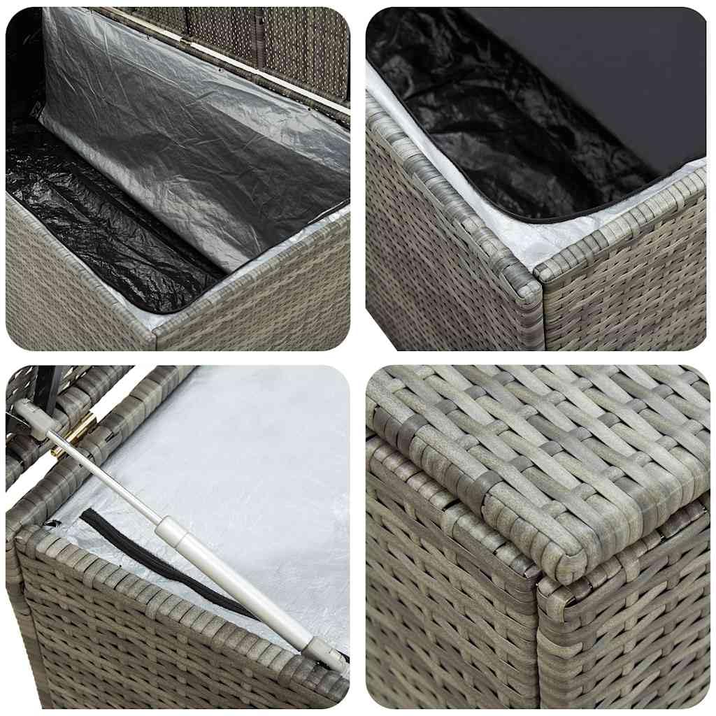 Générique Boîte de Rangement de Jardin résine tressée 180x90x70 cm Gris, Meubles, Mobilier de Jardin, Coffres de Jardin, Gris, (Poids 25.8KG)