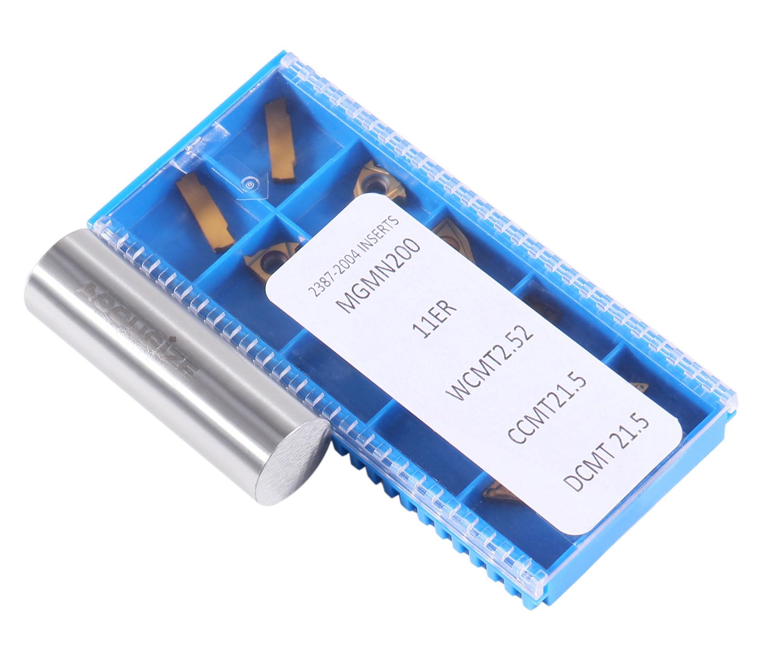 Accusize Industrial Tools 2 Pc of Each Kind of Carbide Inserts for 2387-2004, CVD Coated and Tin Coated, Total 10 Pieces, 2387-2004inserts