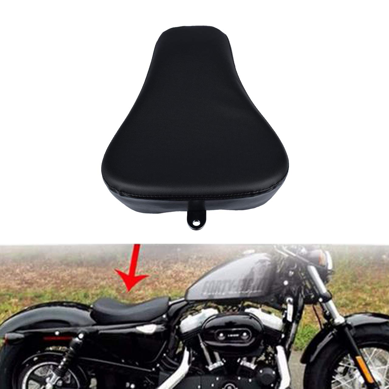 Motorrad-Sitzkissen für Harley Sportster XL1200X 883 48 72, Schwarz