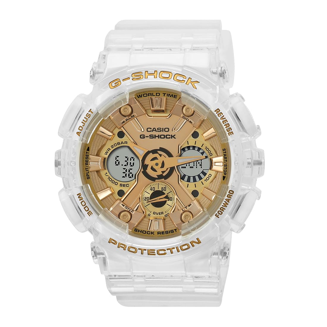 Casio Resin G-Shock Analogdigital Gold Dial Women Gma-S120Sg-7Adr (G1401), Bandcolor-White (B0C8V1ZHTS) Amazon Price History, Amazon Price Tracker