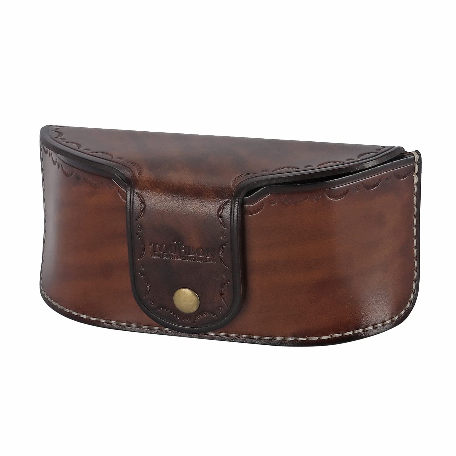 Tourbn TOURBON - Estuche de piel para gafas de lectura dura unisex