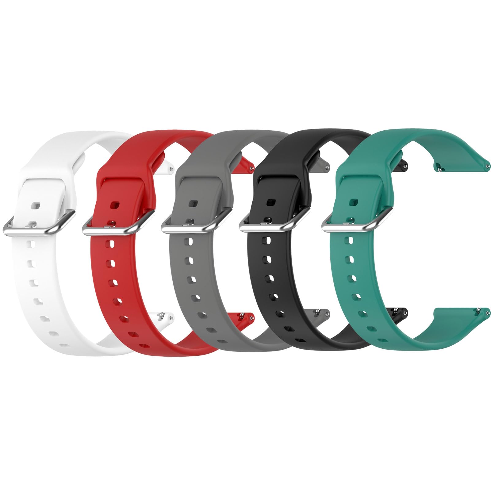 24MM Watch Bands Compatible with Ticwatch Pro5/iTOUCH AIR3/Fossil Q/Men's Nate Smart Watch Strap Soft Silicone Replacement Wristband Bracelet Sport