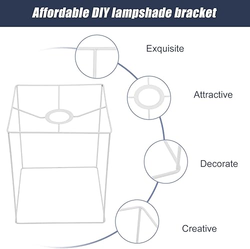 Miniatura 2 de SHERCHPRY Marco de pantalla de linterna para exteriores, marco de pantalla de lámpara cuadrada, soporte de lámpara de escritorio, soporte de lámpara