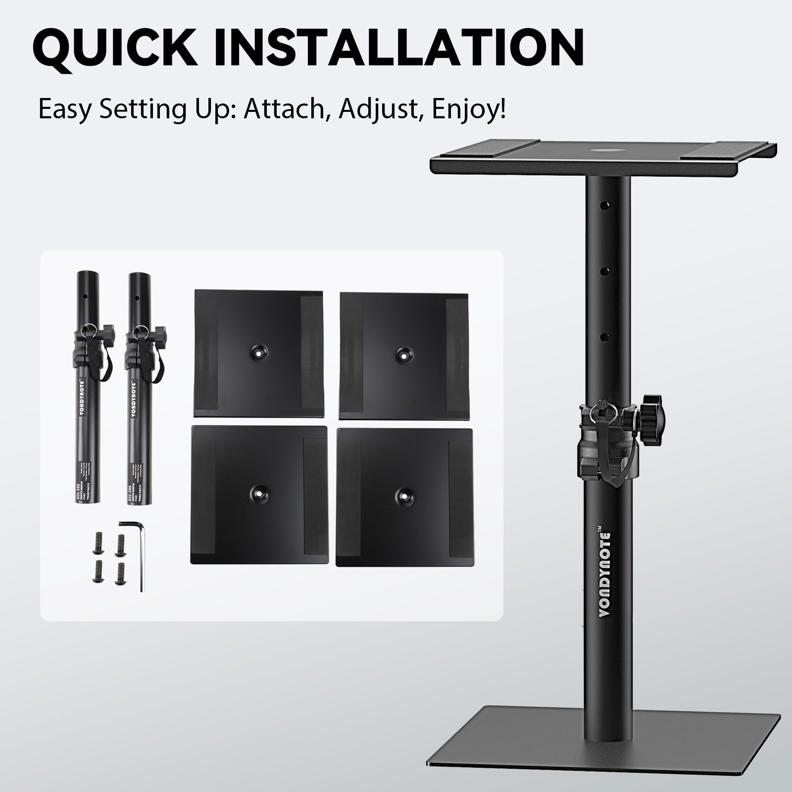 Vondynote Set di 2 supporti per monitor e altoparlanti da tavolo