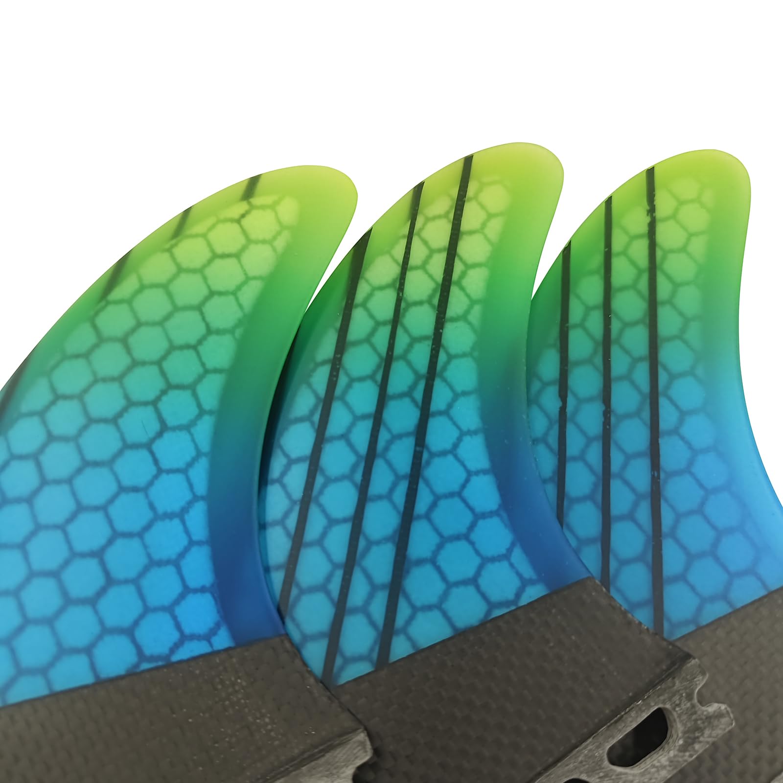UP SURF Surfboard Tri Fin Double Tabs 2 Fins Carbon M/L Size Thruster Set