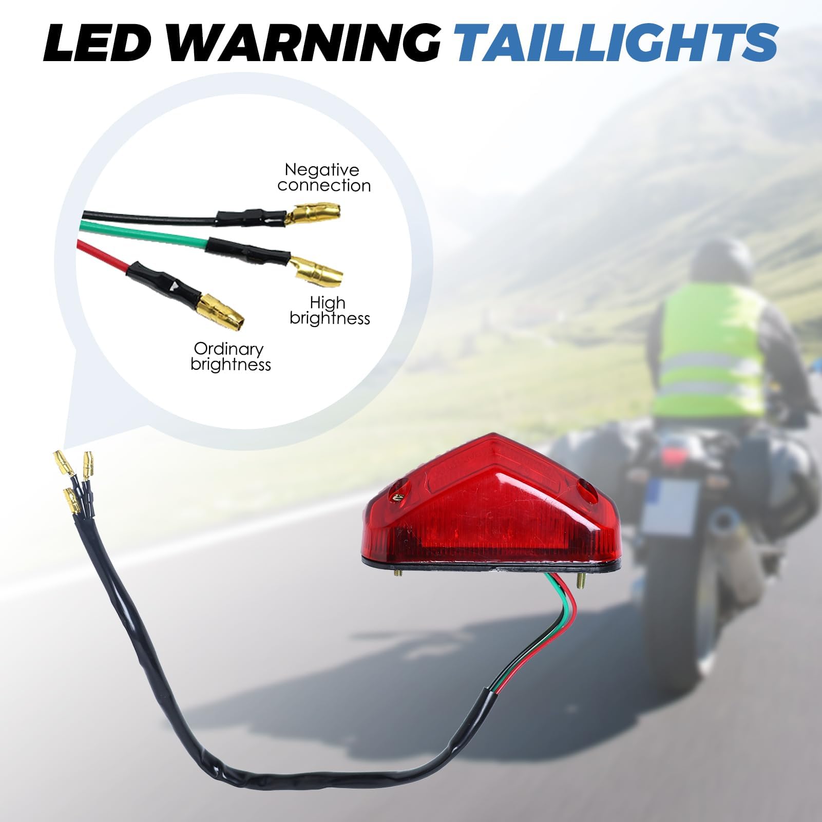 Luz Trasera de Freno de Motocicleta, Luz de Freno Trasera Moto 12V, Luz Trasera de Motocicleta Con Led, Luz Frenado Led para Motos Motocicletas ATV Dirt Bike Scooter