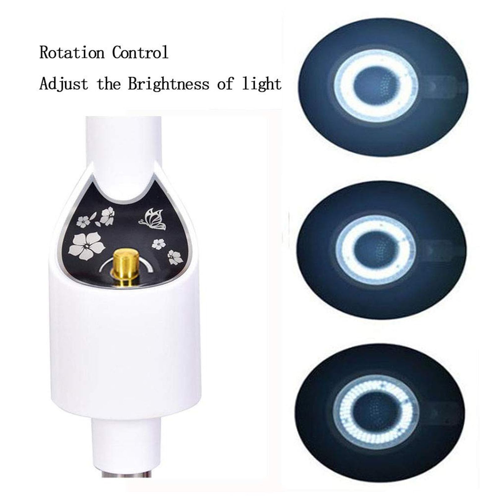 Lampada da Terra con ingrandimento Verticale a LED, Lampada di Bellezza, Lampada da Lettura a Collo di Cigno Regolabile in Altezza Lampada da Lettura con Lente d'Ingrandimento a LED Regolabile
