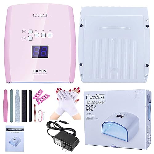 Miniatura 7 de SKYUV mejorado de 48 W recargable Pro LED para uñas de gel luz UV inalámbrica lámpara de uñas LED inalámbrica lámpara de secado de uñas para uñas