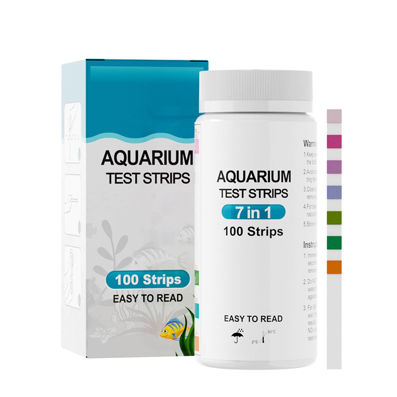 100Pcs Aquarium Fish Tanks Water Testing Strips Freshwater Saltwater Aquarium Water Testing Strips Tester Paper Tester Paper