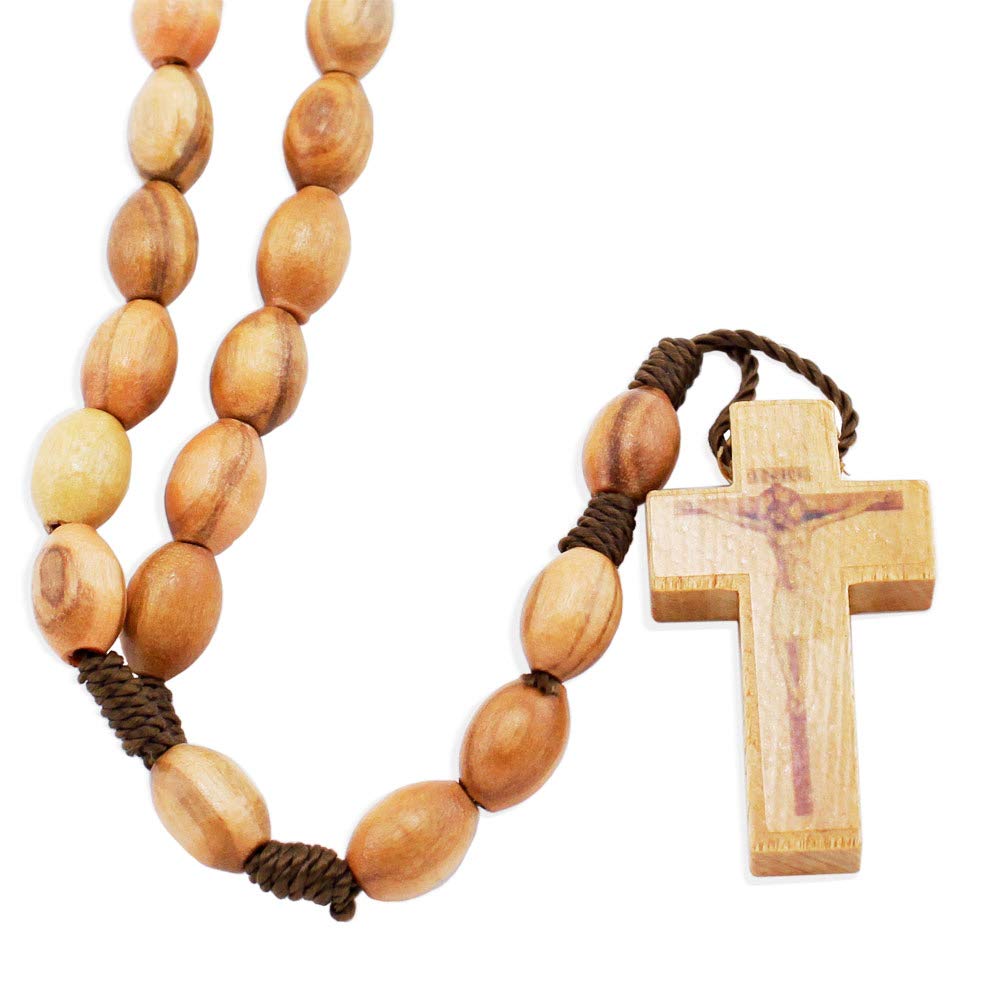 RosaryMartOval Olive Wood Beads Rosary